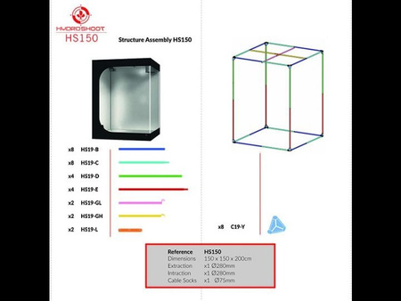 Namiot Do Uprawy, Hydro Shoot 150' (150x150x200cm)