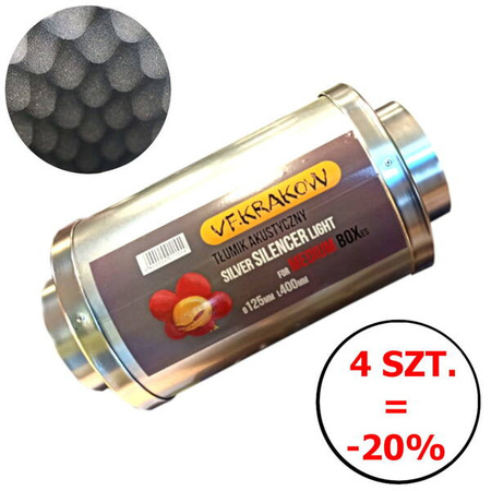 Tłumik Akustyczny  Aluminiowy - VF Silencer Light (fi 125mm dł. 390mm)