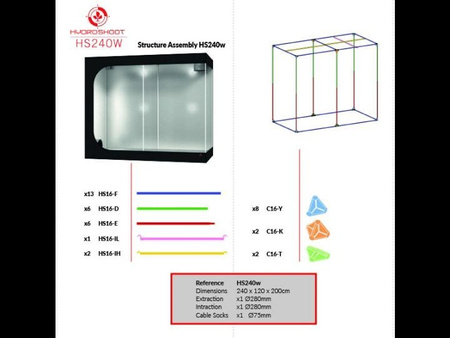 Namiot Do Uprawy Hydro Shoot 240W (240x120x200cm)