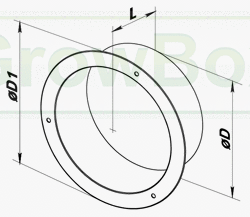 Przyłącze ścienne metalowe FM fi 160 mm