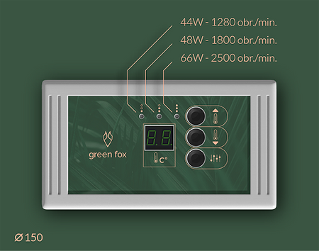 Wentylator Grand 3-Biegowy + Sterownik Ø150mm 530m3/H