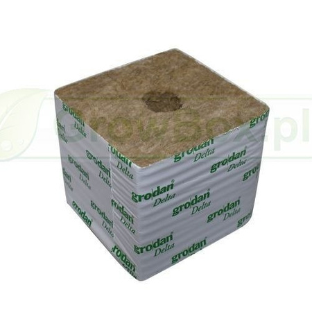 Kostka z Wełny Mineralnej 10x10x10cm 1szt z Otworem fi42mm