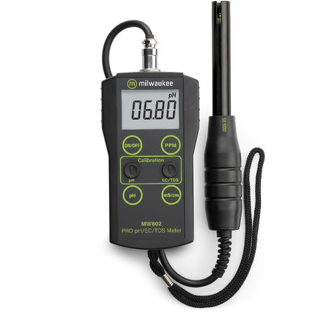 Elektr. Miernik pH+EC MW802, 0-14pH(0,1) 0-6mS/cm(0,01) 0-4000ppm(10)